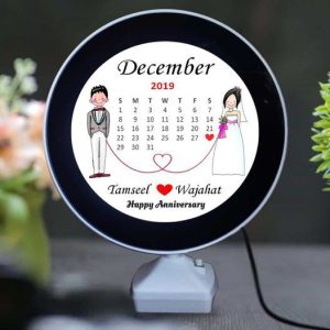 Calendar Round Magic Mirror – Multifunctional Mirror, Photo Frame, and Night Lamp