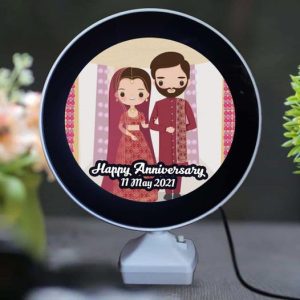 Anniversary Round Magic Mirror – Multifunctional Mirror, Photo Frame, and Night Lamp